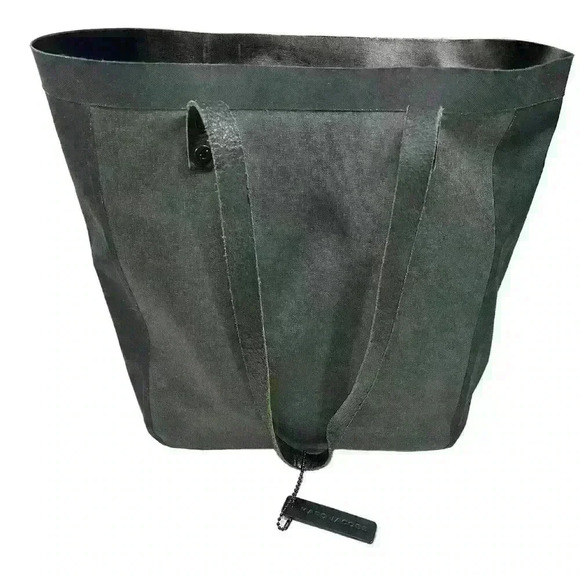 MARC JACOBS Black Tote Leather Straps Vinyl Sturdy Large Purse Women - Picture 1 of 9